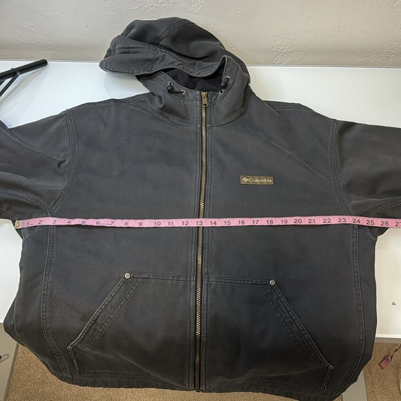 Columbia men’s fleece lined charcoal canvas jacket L - Picture 13 of 14
